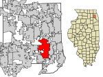 DuPage County Illinois Incorporated and Unincorporated areas Downers Grove Highlighted